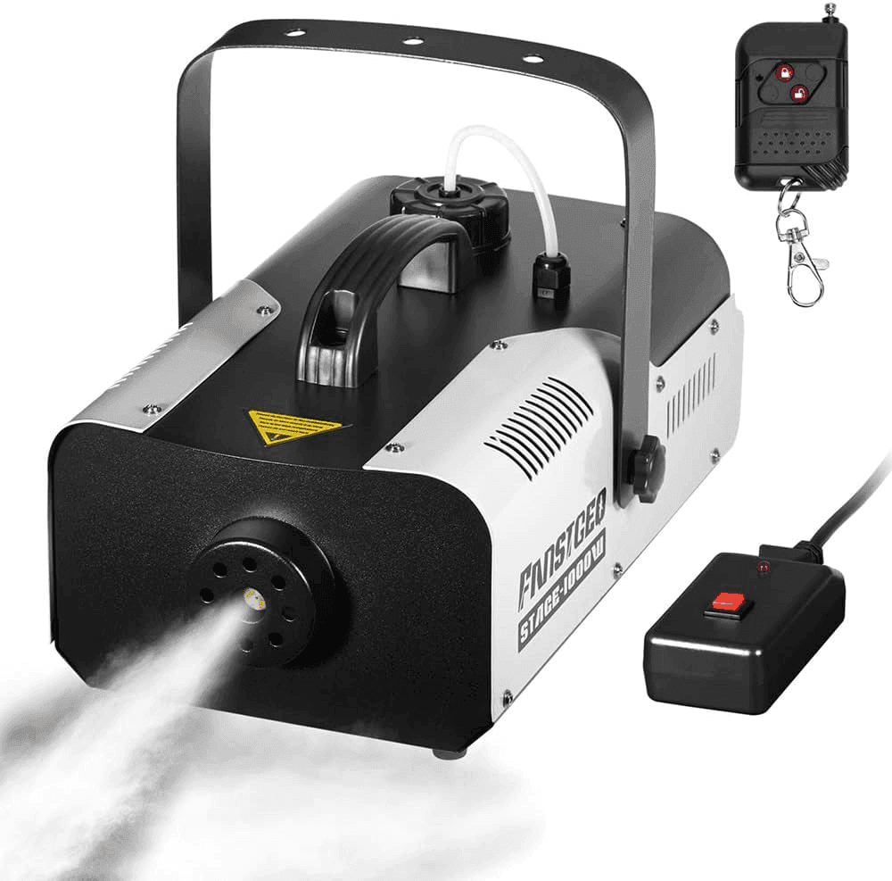 Fog Machine 1000W with Wireless Remote Control and Manual Control, Professional Stage Smoke Machine for DJ Concert Halloween - DECIBEL