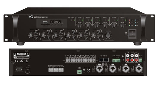 TI-1206S / TI-2406S / TI-3506S / TI-5006S 6 Zones Mixer Amplifier with Mp3 - DECIBEL