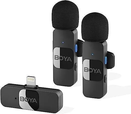 BOYA Ultra-compact 2.4GHz Wireless Microphone (BY-V2) - Perfect for Two-Person Recordings