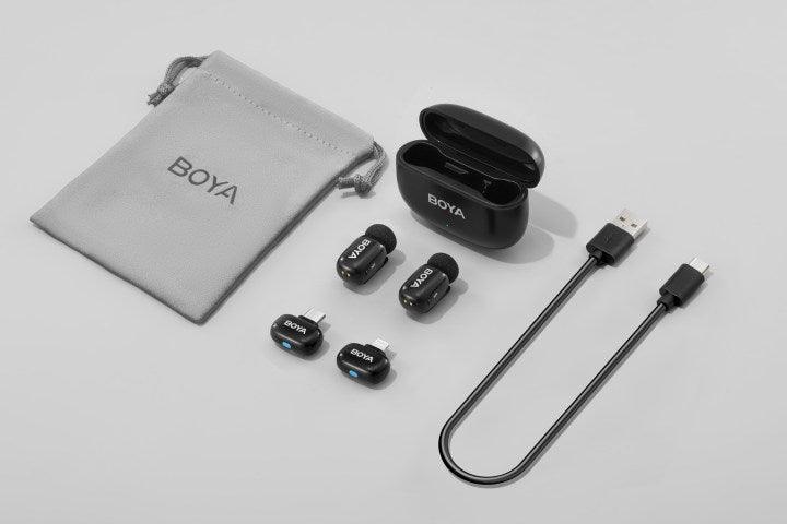 BOYA Mini 12 For ( Andriod Type C and I phone IOS ) (boyamini 12) Dual Wireless Microphone With Charging Case
