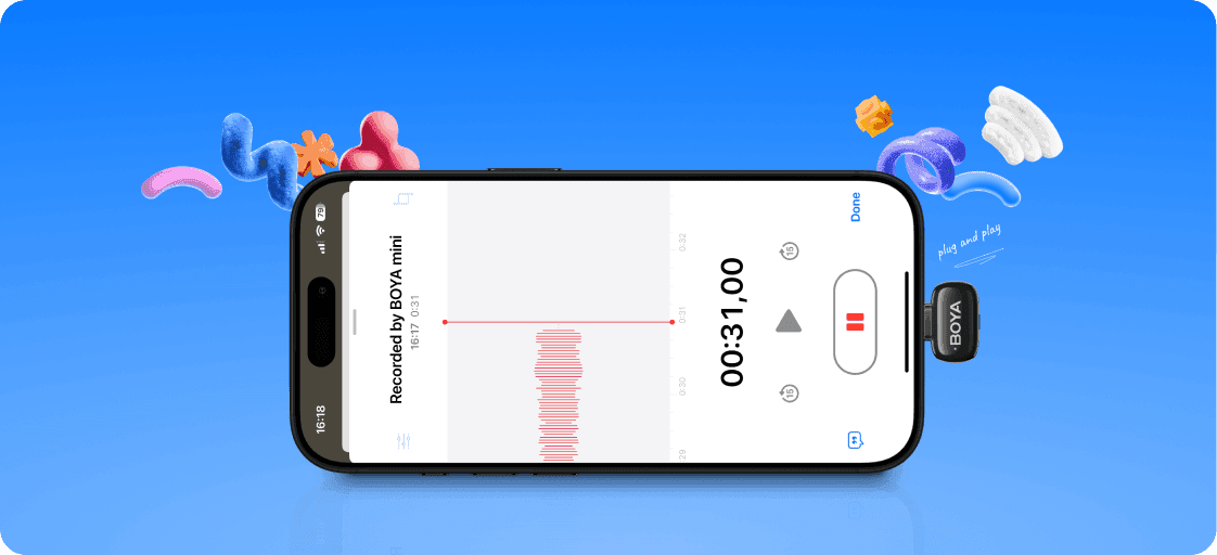 BOYA Mini 14 For Andriod Type C Dual Wireless Microphone With Charging Case (boyamini 14)