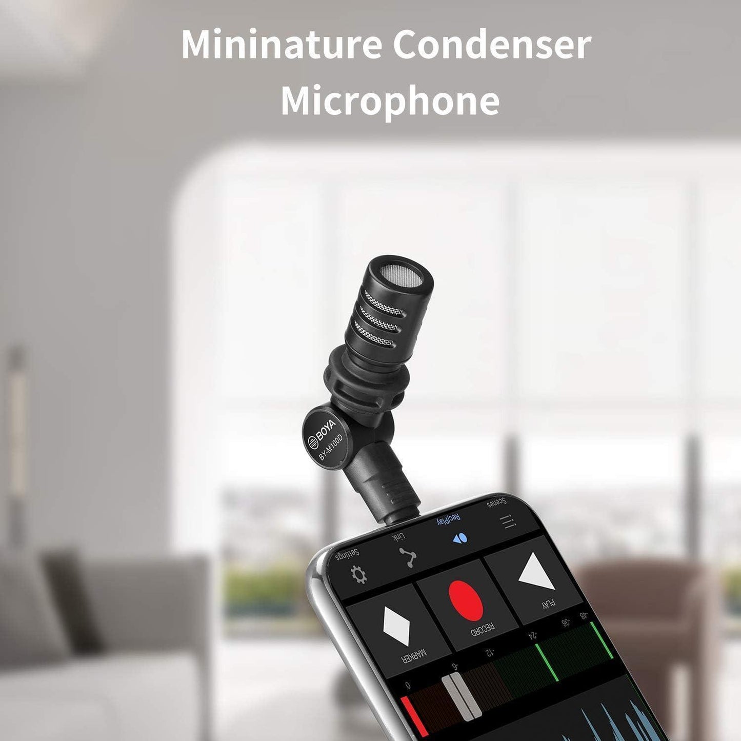 BOYA BY-M100D iPhone Microphone Mini Plug&Play Phone Microphone for iPhone 14/14 Pro/13/iPad/IOS with Lightning Port for YouTube/Vlog/Interview - DECIBEL