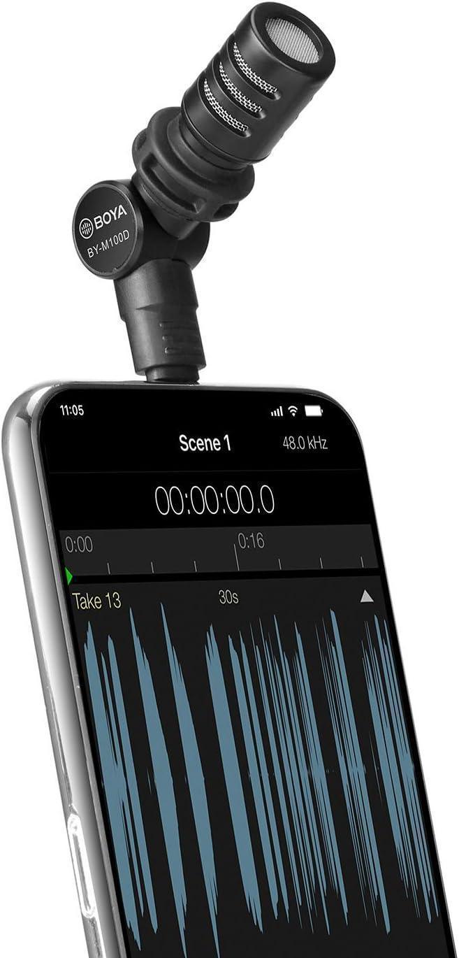 BOYA BY-M100D iPhone Microphone Mini Plug&Play Phone Microphone for iPhone 14/14 Pro/13/iPad/IOS with Lightning Port for YouTube/Vlog/Interview - DECIBEL