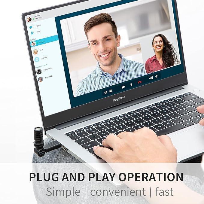 BOYA USB-A Microphone Record, BY-M100UA Mini Shotgun Microphone Plug & Play for USB-A Devices Samsung/Huawei Windows, PC Computer, Tablets, MAC in Podcast Liverstream Tiktok YouTube Video - DECIBEL