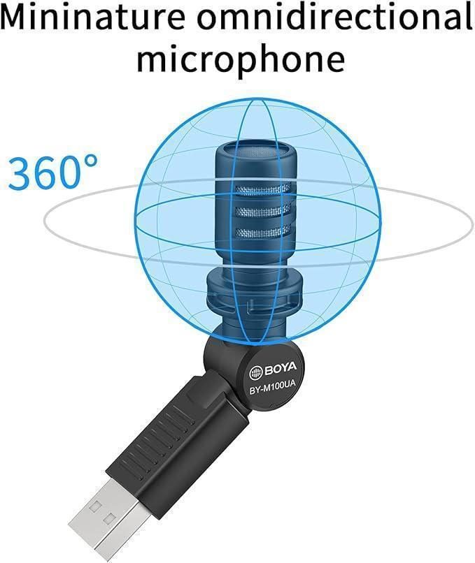 BOYA USB-A Microphone Record, BY-M100UA Mini Shotgun Microphone Plug & Play for USB-A Devices Samsung/Huawei Windows, PC Computer, Tablets, MAC in Podcast Liverstream Tiktok YouTube Video - DECIBEL