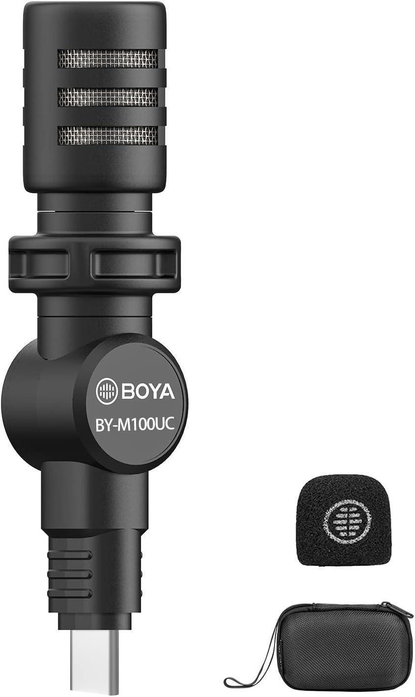 BOYA BY-M100UC Mini USB C Microphone Plug&Play Lapel Mic with Type-C Connector for Android Smartphone Latop OSM Action2/3 YouTube/Vlog/Interview - DECIBEL