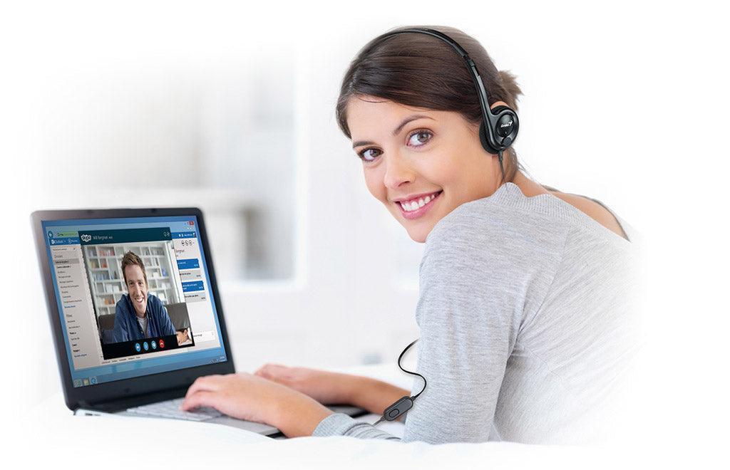 Genius Lightweight Headset For Laptop and Mobility Device, Black - HS-M200C - DECIBEL