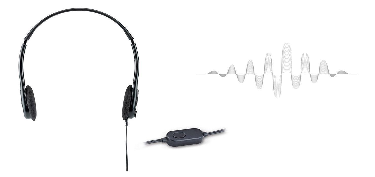 Genius Lightweight Headset For Laptop and Mobility Device, Black - HS-M200C - DECIBEL