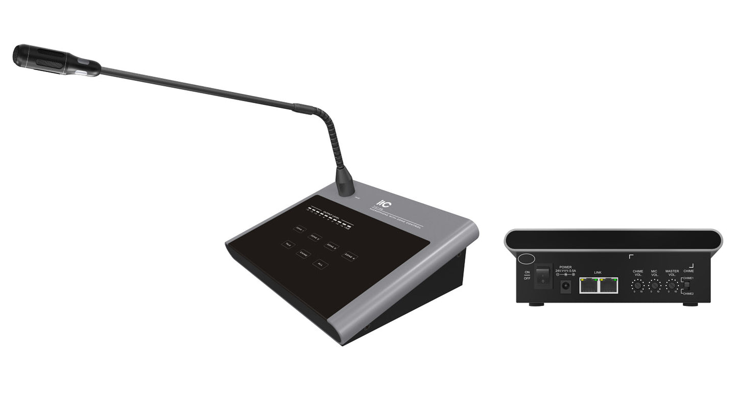 ITC T-214B 4-zone High-fidelity Remote Paging Microphone