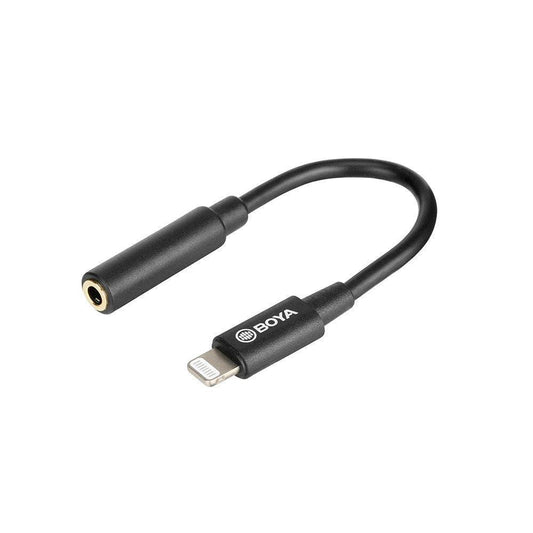 by-k8 Female 3.5mm TRS Microphone Adapter Cable to Lightning Connector Dongle - DECIBEL