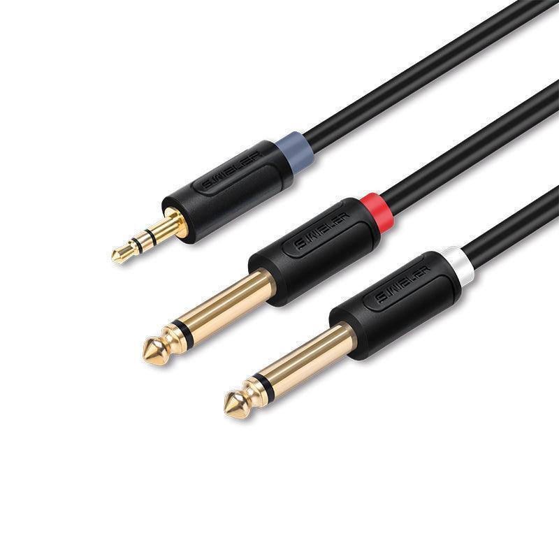S615B 3.5mm TRS to DUAL 6.35mm TS STEREO BREATOUT CABLE - DECIBEL