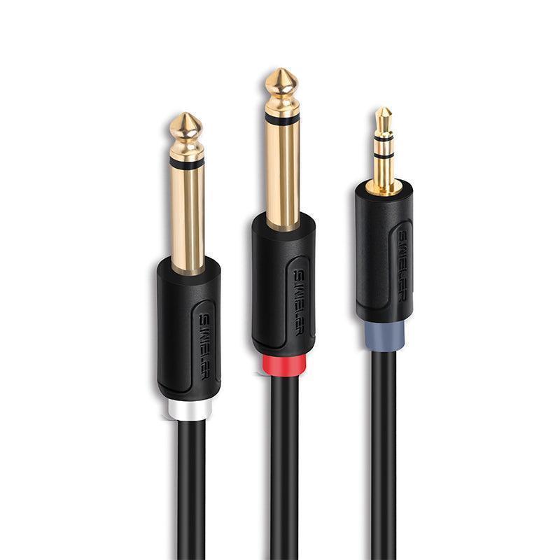 S615B 3.5mm TRS to DUAL 6.35mm TS STEREO BREATOUT CABLE - DECIBEL