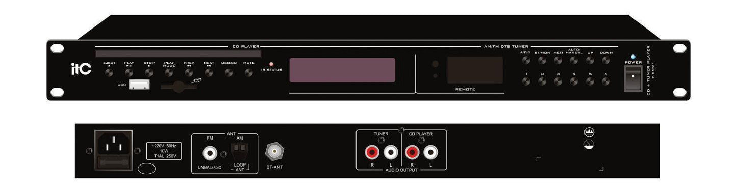 T-2221 CD/MP3 Player with TUNER and Bluetooth (4 Audio Sources in One) - DECIBEL