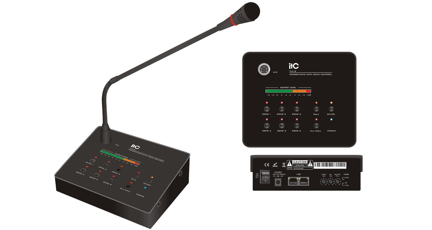 ITC T-216 Six zones paging microphone - DECIBEL