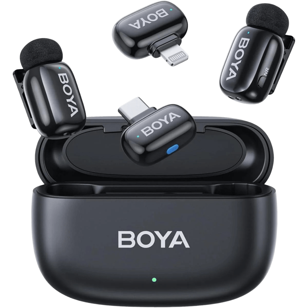 BOYA Mini 12 For ( Andriod Type C and I phone IOS ) (boyamini 12) Dual Wireless Microphone With Charging Case
