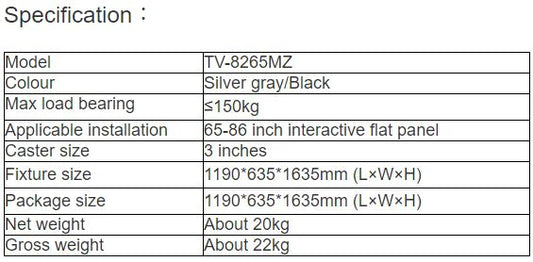 ITC TV-8265MZ Mobile Stand – Adjustable, Portable & Durable