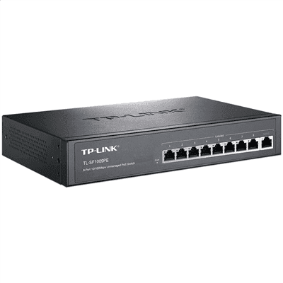 TL-SF1009PE TP-Link 9 Port 100M POE Switch RJ45 Network Switcher 125W Output Networking Hub Internet Splitter - DECIBEL