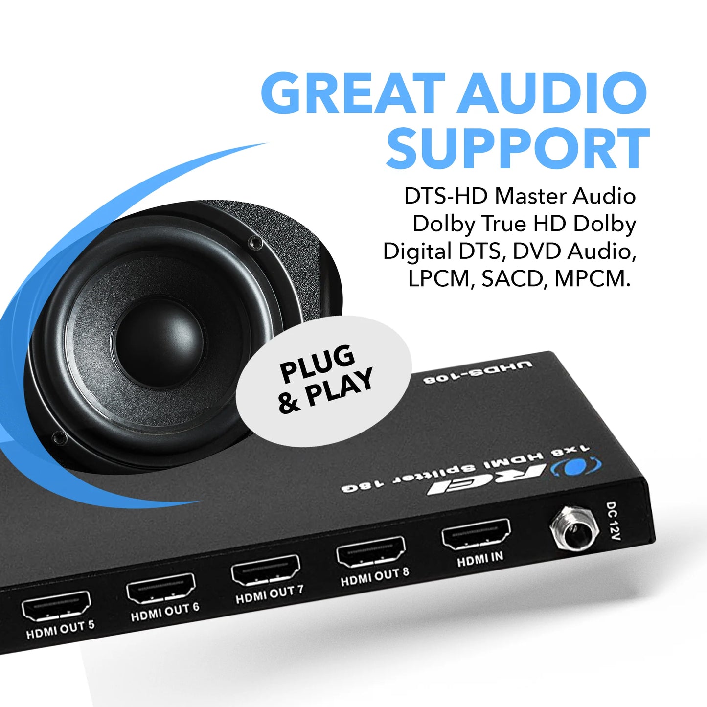 OREI 4K@60Hz 1x8 HDMI™ Splitter-UHDS-108