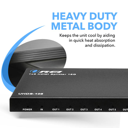 OREI 4K@60Hz 1x8 HDMI™ Splitter-UHDS-108
