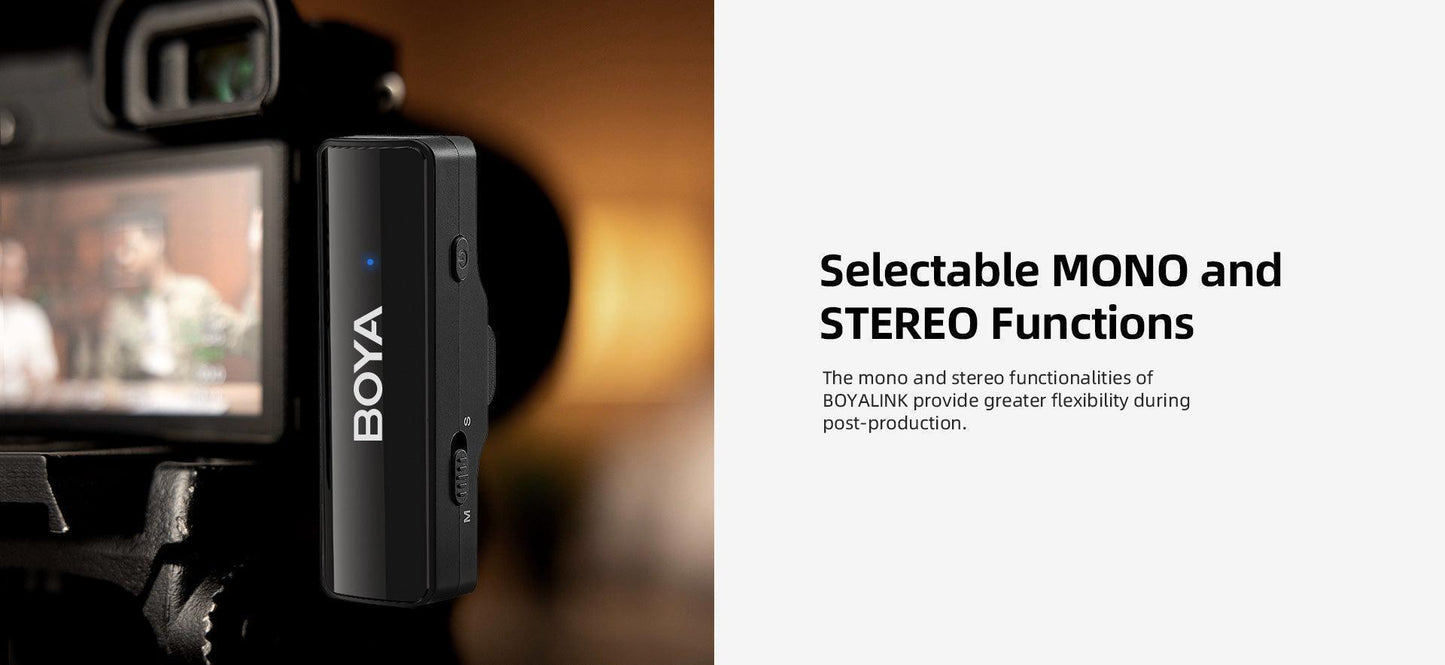 BOYALINK Wireless Professional Microphone for Mobile and DSLR Camera - DECIBEL