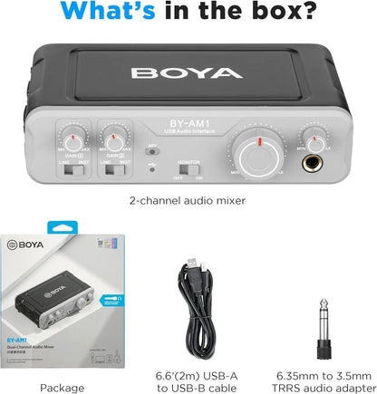 BOYA BY-AM1 Dual-Channel Audio Mixer