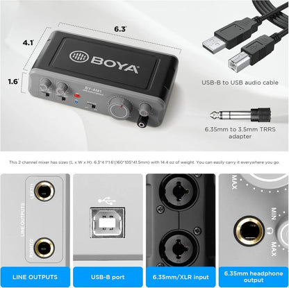BOYA BY-AM1 Dual-Channel Audio Mixer