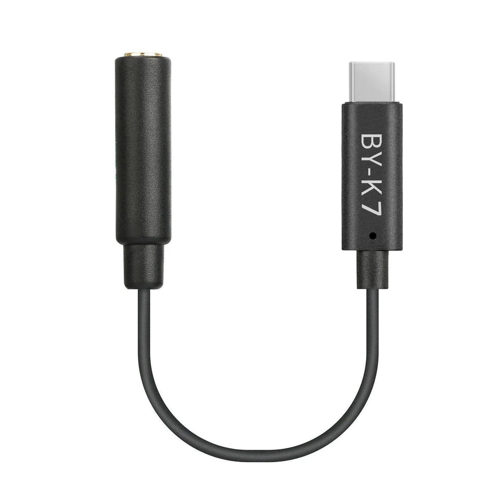 BOYA BY-K7 Female 3.5mm TRS to Male USB Type-C Adapter Cable for DJI Osmo Action Camera