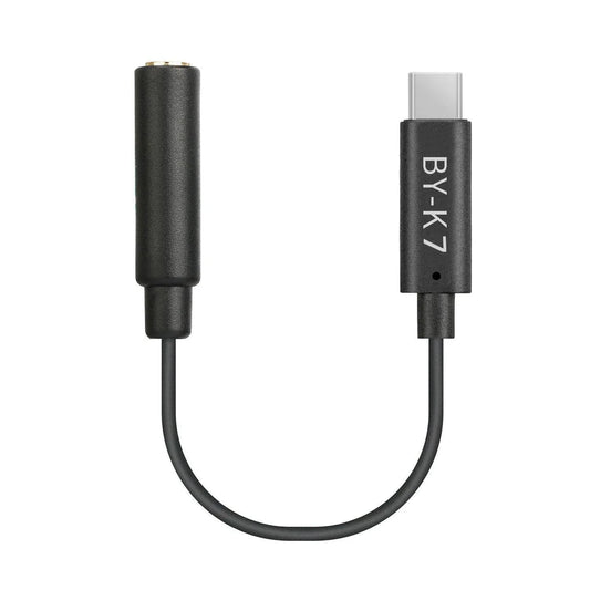 BOYA BY-K7 Female 3.5mm TRS to Male USB Type-C Adapter Cable for DJI Osmo Action Camera