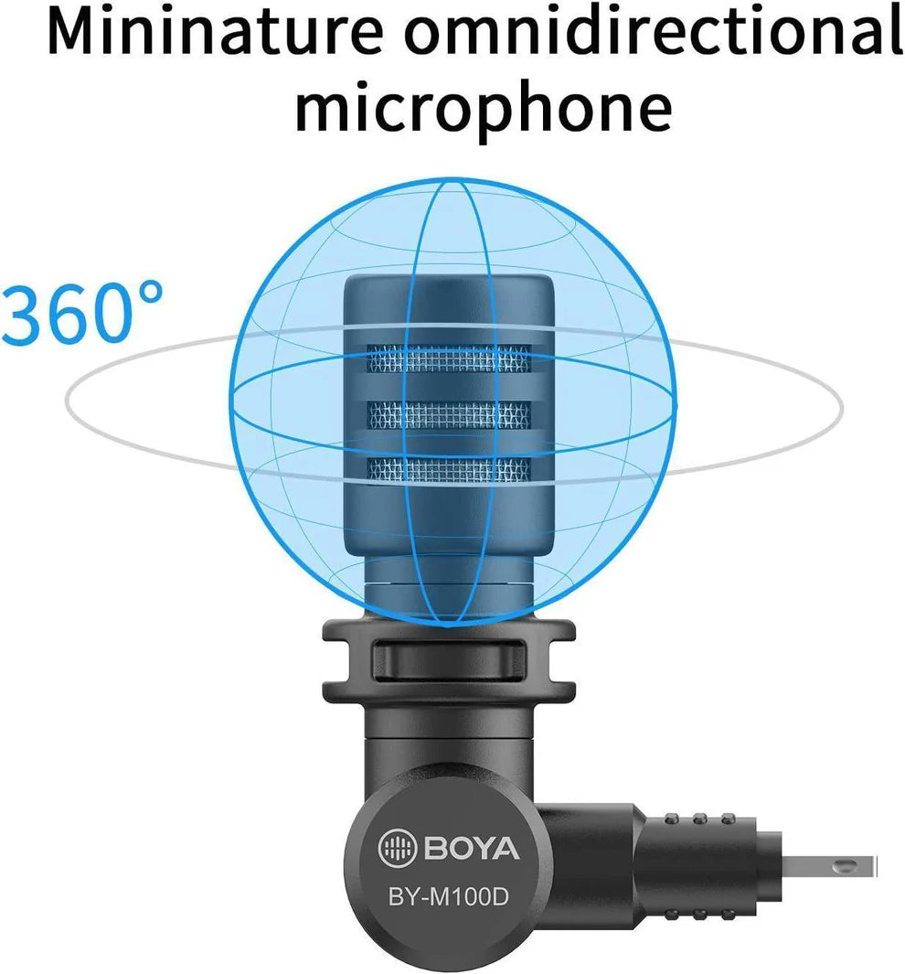 BOYA BY-M100D iPhone Microphone Mini Plug&Play Phone Microphone for iPhone 14/14 Pro/13/iPad/IOS with Lightning Port for YouTube/Vlog/Interview