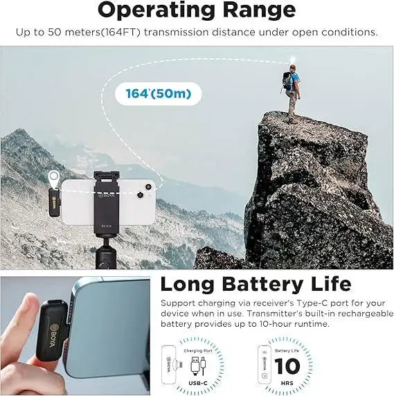 BOYA BY-WM3T2-D1 Mini 2.4GHz Wireless Microphone
