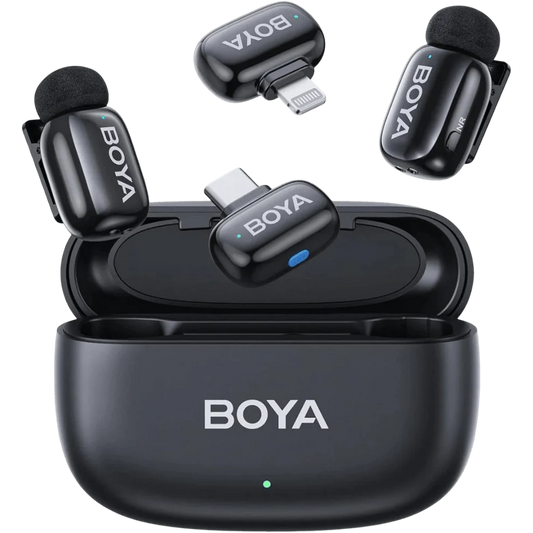 BOYA Mini 12 For ( Andriod Type C and I phone IOS ) (boyamini 12) Dual Wireless Microphone With Charging Case