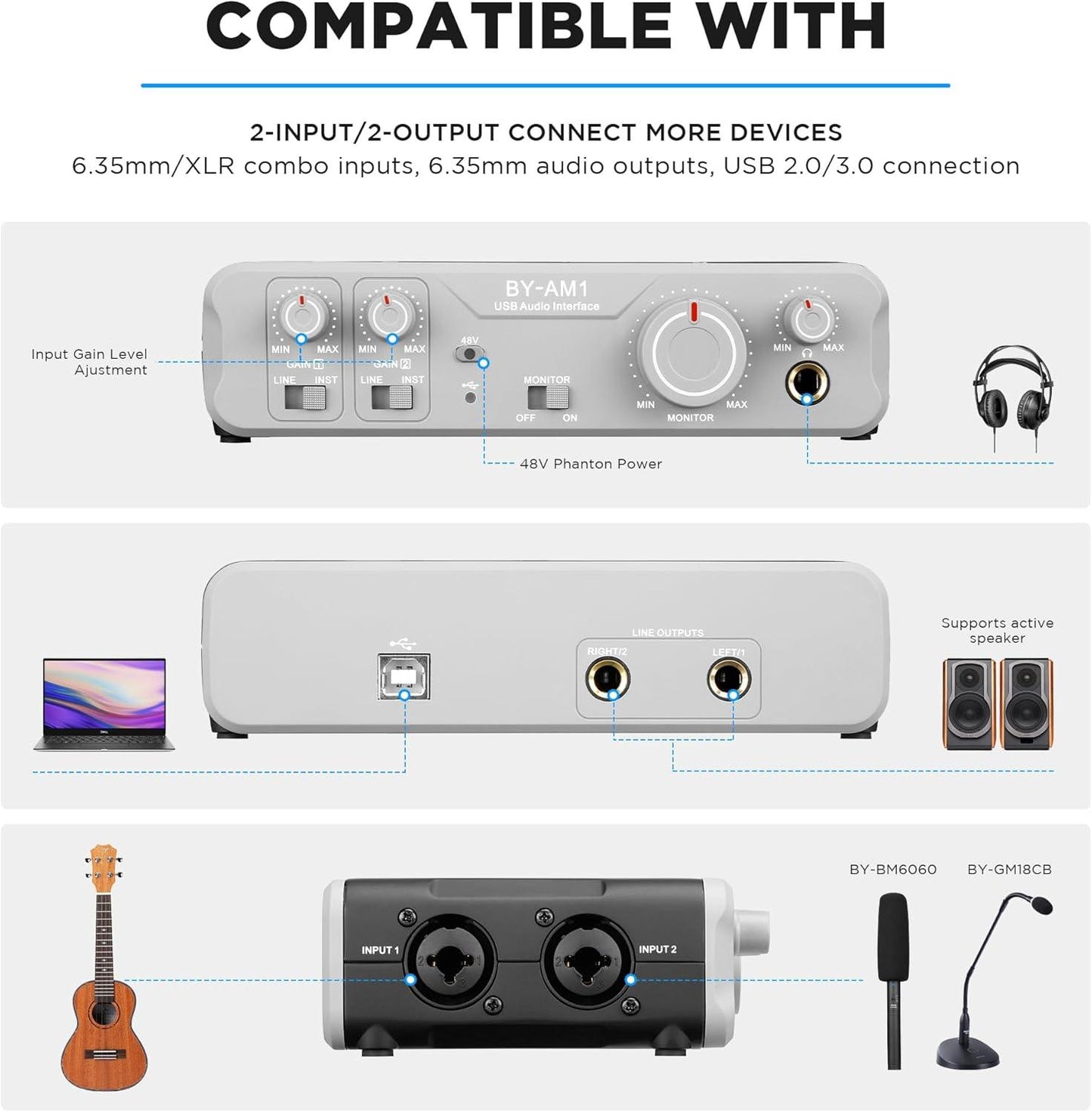BY-AM1 Dual-Channel Audio Mixer - DECIBEL