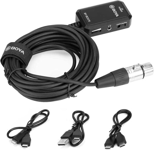 BY-BCA70 Audio Adapter for XLR Microphones to Mobile Devices - DECIBEL