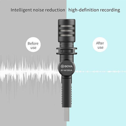 BOYA USB-A Microphone Record, BY-M100UA Mini Shotgun Microphone Plug & Play for USB-A Devices Samsung/Huawei Windows, PC Computer, Tablets, MAC in Podcast Liverstream Tiktok YouTube Video - DECIBEL