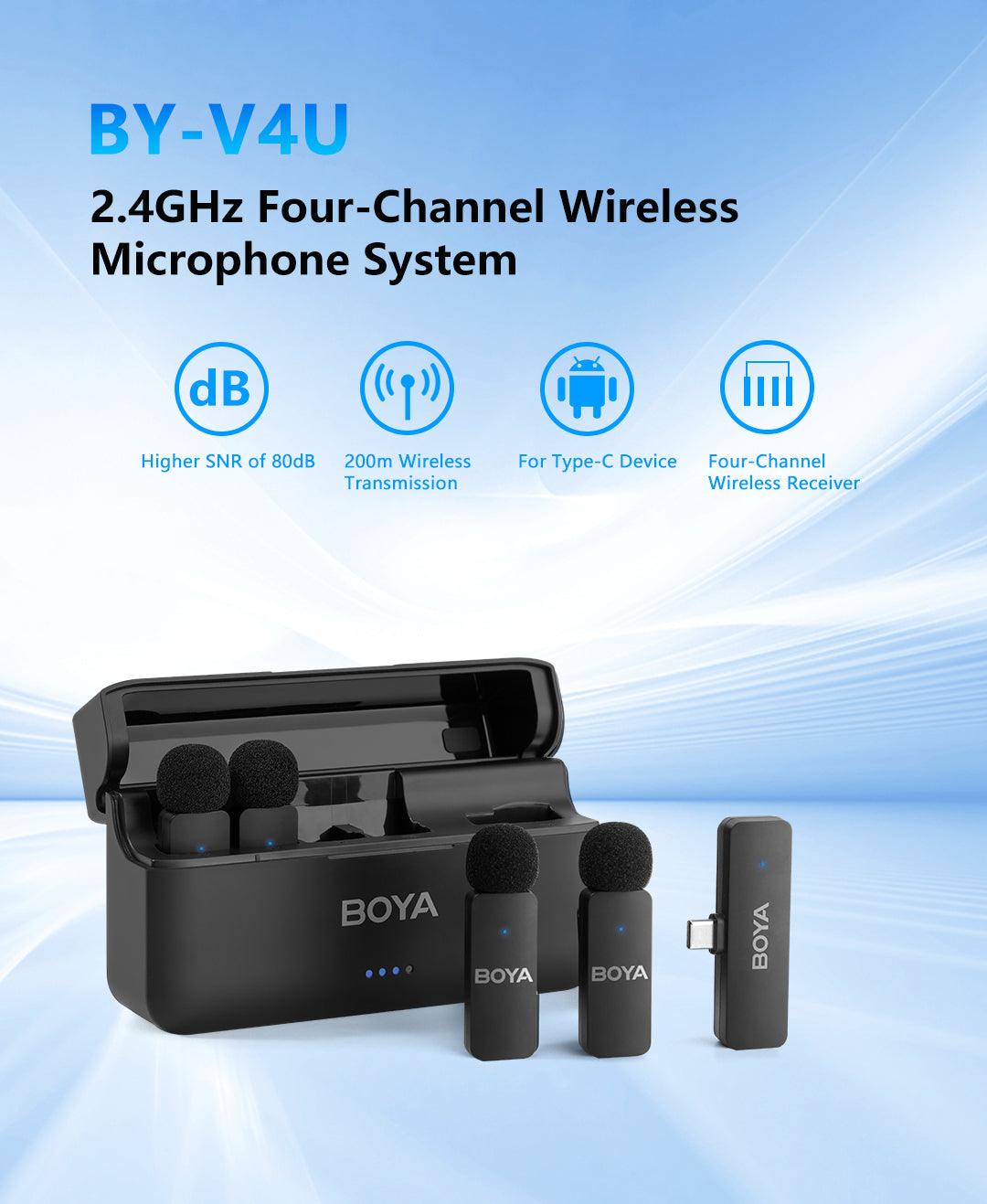 boya by-v4u 4-channel wireless mic boya by-v4u 4-channel wireless mic