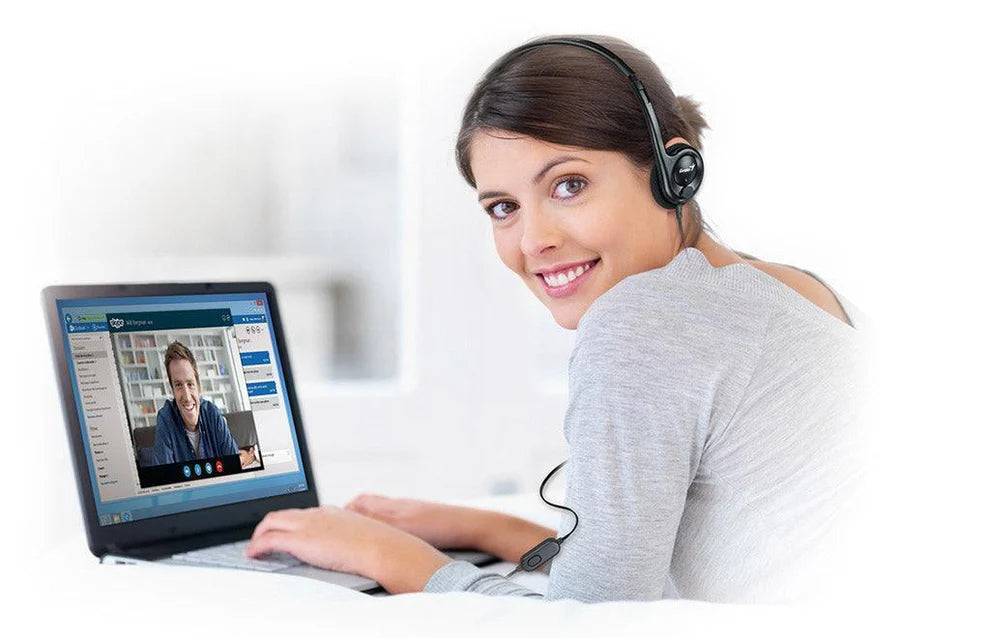 Genius Lightweight Headset For Laptop and Mobility Device, Black - HS-M200C