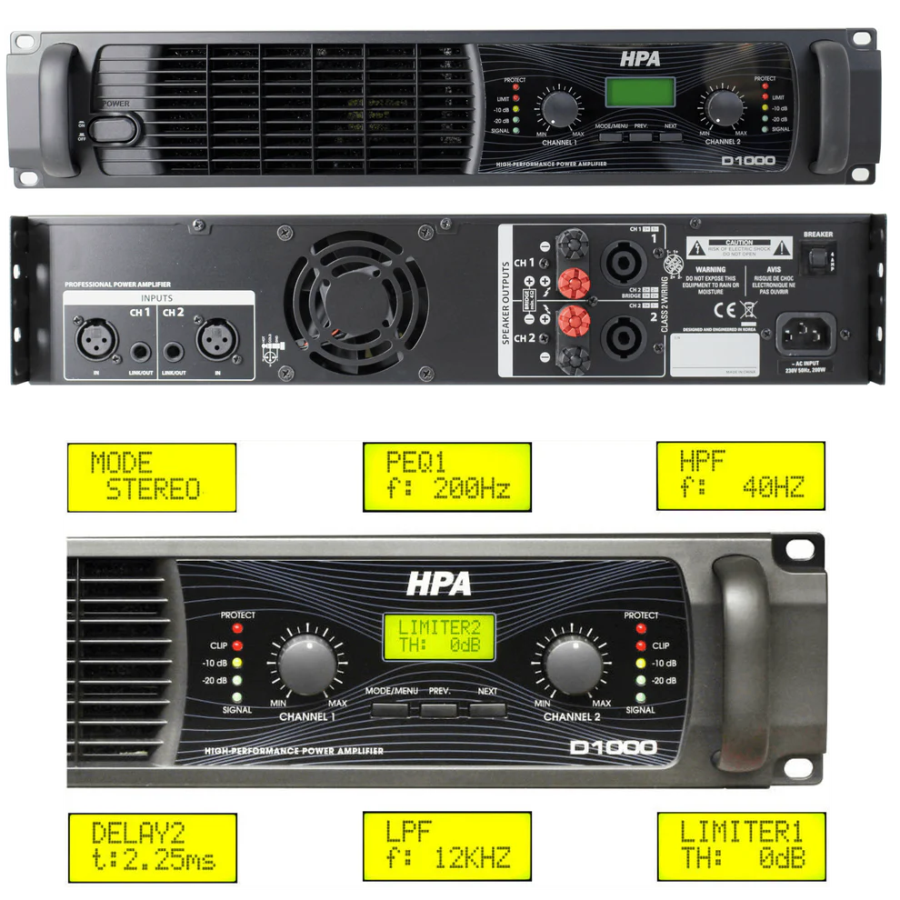 HPA D1000/D1500/D2000 Professional Power Amplifier
