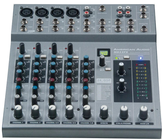 HPA M822FX-USB Audio Mixer – 8-Channel, DSP Effects & USB Recording