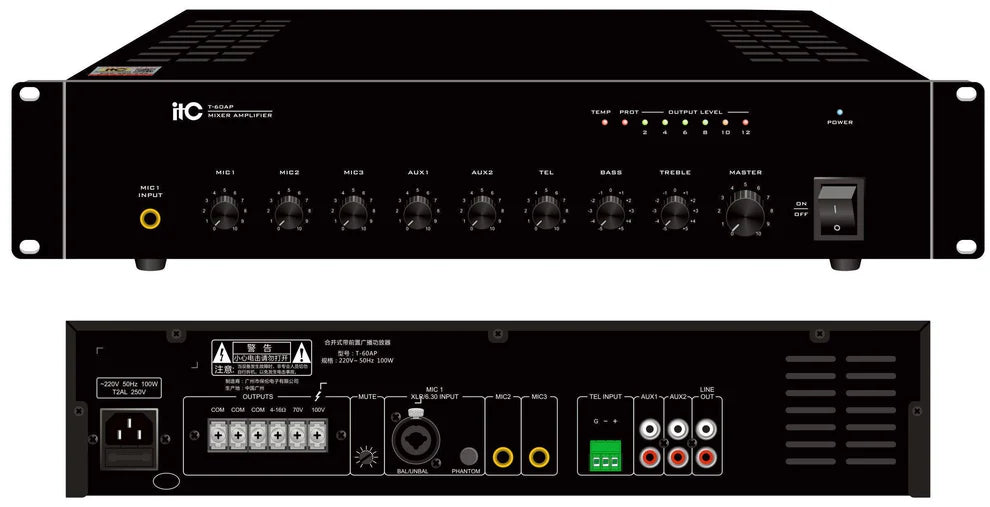 ITC Desktop Mixer Amplifier T-60AP/T-120AP/T-240AP