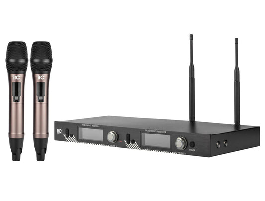 ITC T-521UH UHF Segment LCD Liquid Crystal Display FM true Diversity Wireless Microphone