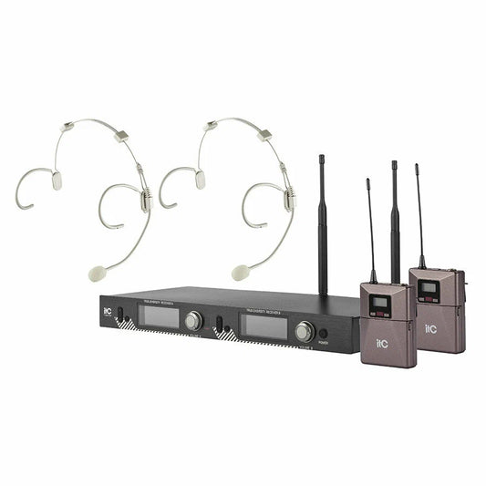 ITC T-521US UHF Segment LCD Liquid Crystal Display FM true Diversity Wireless Microphone
