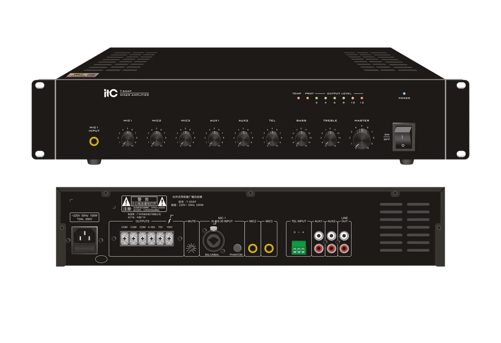 ITC T-60AP/T-120AP/T-240AP Desktop Mixer Amplifier