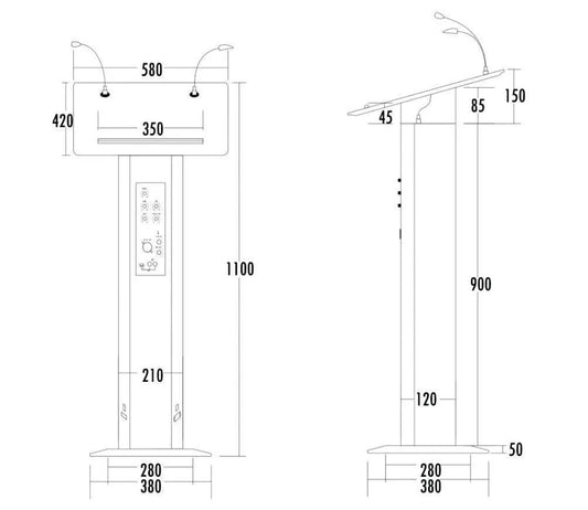 ITC T-6236/T-6236B Lectern with Wireless VHF MIC