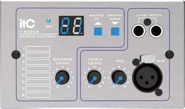 ITC T-8000B (Grey & Aluminum) Remote Control with Audio Input Module