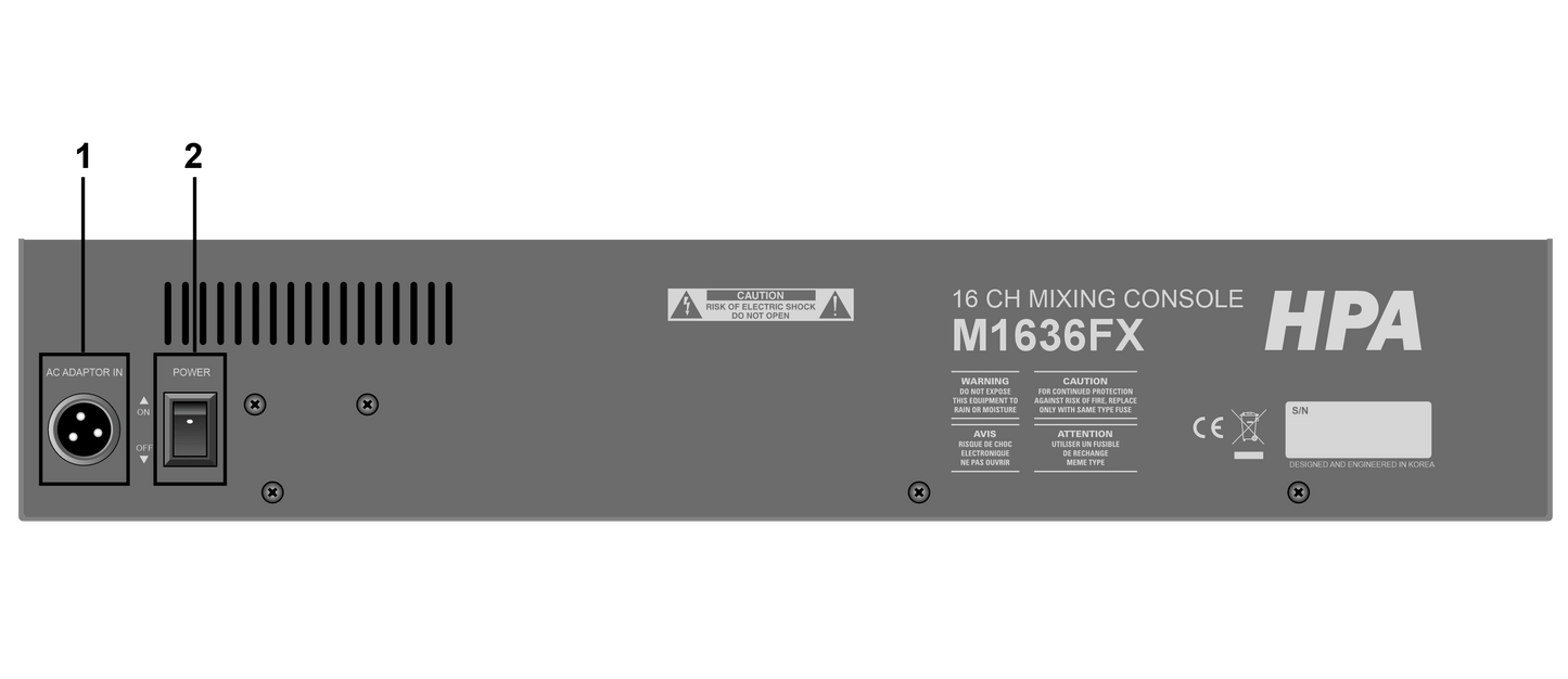 HPA M1636FX/M2436FX Professional Stereo &amp; Group Compact Mixer - DECIBEL