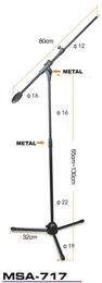 MSA-717 Microphone Stand – Adjustable, Sturdy & Professional Design