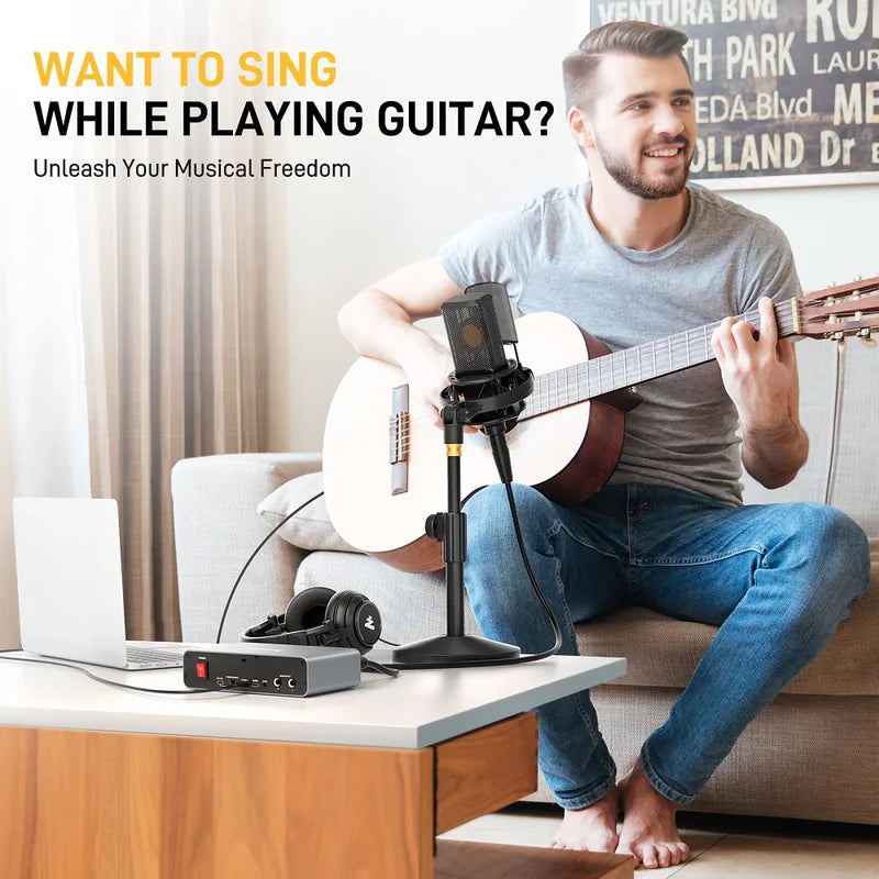 خلاط مكتبي تناظري HPA M822FX، 5 قنوات، 8 مداخل، تأثيرات مدمجة 100 إعداد مسبق. AUX 1 ومدخل إرجاع (ستيريو)