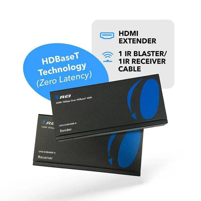 OREI UHD-EXB400R-K: 4K HDMI EXTENDER WITH HDBASET OVER CAT 6/7 UP TO 400 FEET WITH IR CONTROL AND LOOP OUT