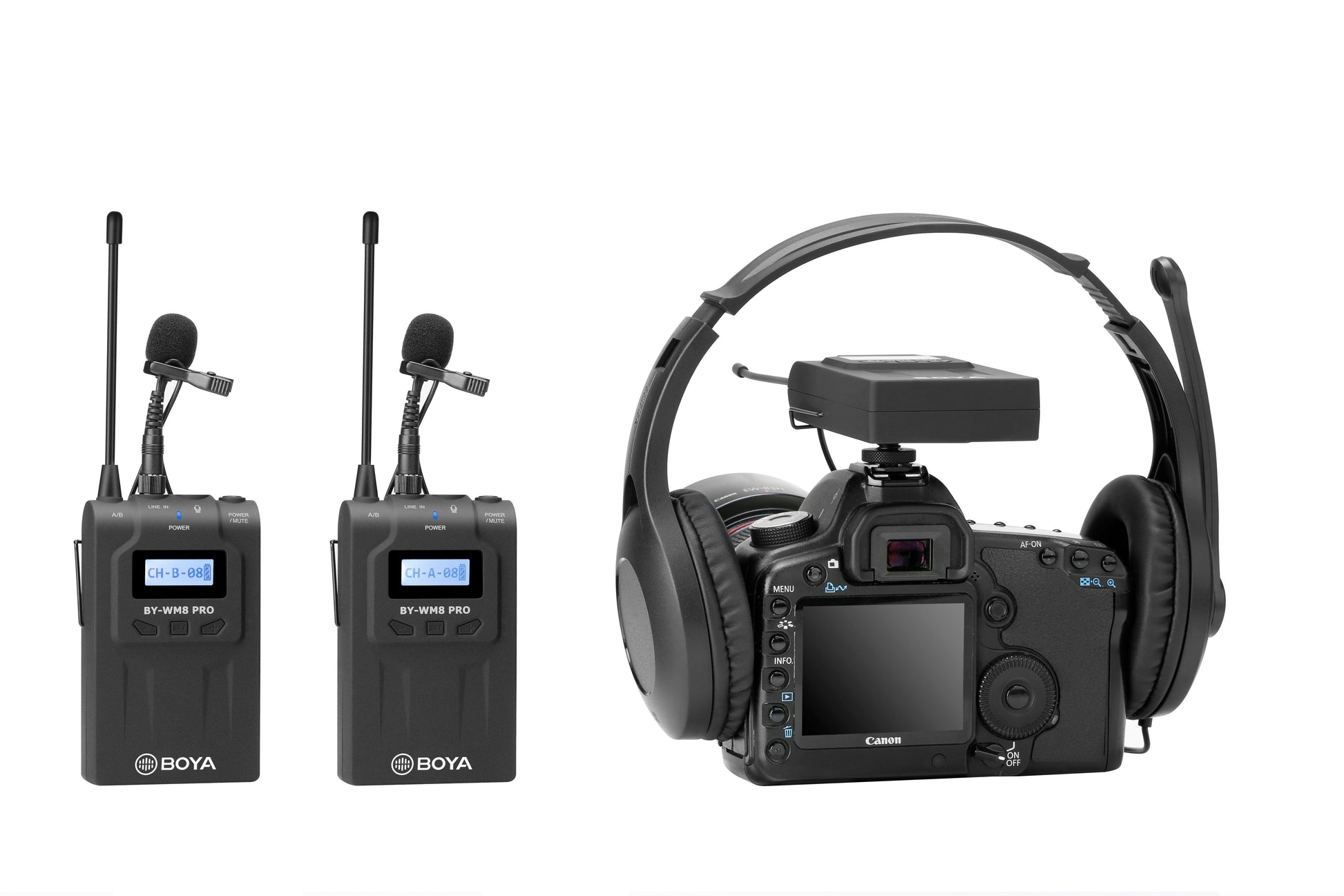 BY-WM8 Pro-K2 UHF Dual-Channel Wireless Microphone System - DECIBEL