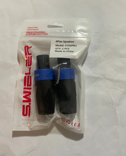 S.WIELER Model S104PBU 4-Pin Speakon Connectors – Heavy Duty Audio Pair